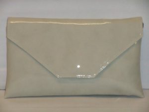 LONI Womens Neat envelope metallic faux leather clutch/shoulder/evening bag  - silver or gold
